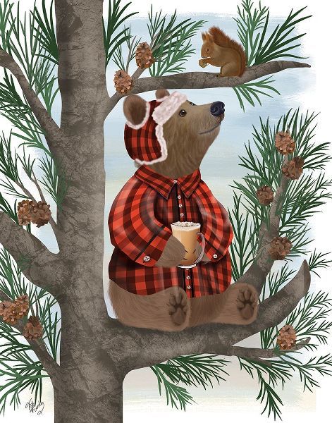 Fab Funky 아티스트의 Lumberjack Bear Pine Tree Coffee Break작품입니다.