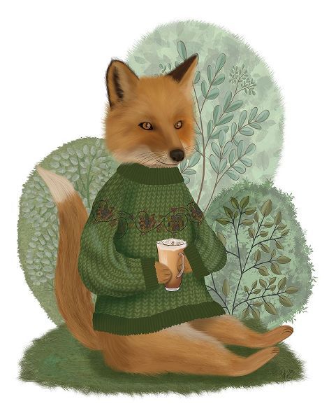 Fab Funky 아티스트의 Latte Fox in Sweater작품입니다.