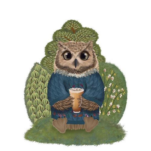 Fab Funky 아티스트의 Latte Owl in Sweater작품입니다.