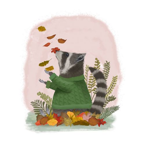 Fab Funky 아티스트의 Raccoon Catching Leaves작품입니다.