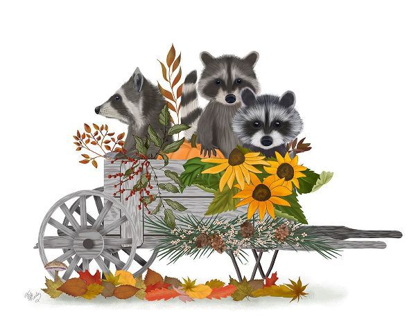 Fab Funky 아티스트의 Raccoon Wheelbarrow작품입니다.
