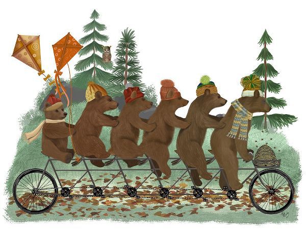 Fab Funky 아티스트의 Bear Family Autumn Bike Ride작품입니다.