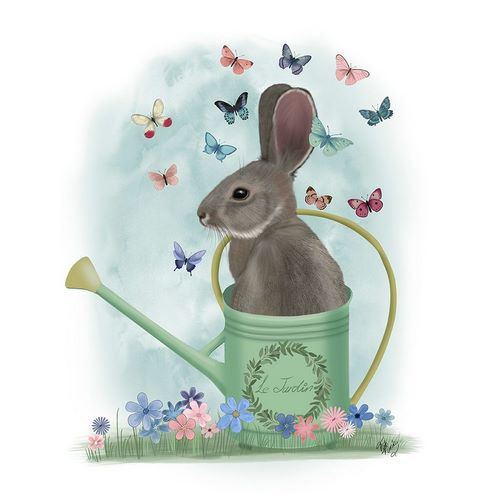 Fab Funky 아티스트의 Bunny Watering Can and Butterflies작품입니다.
