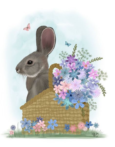 Fab Funky 아티스트의 Bunny In Basket with Flowers작품입니다.