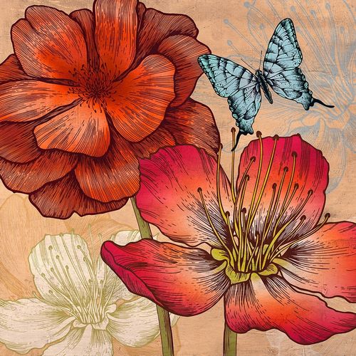 Flowers and Butterflies (detail)