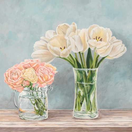 Fleurs et Vases Aquamarine I