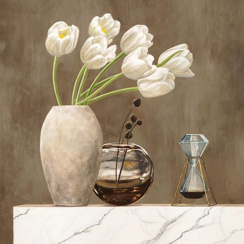 Thomlinson, Jenny 아티스트의 Floral Setting on White Marble I작품입니다.