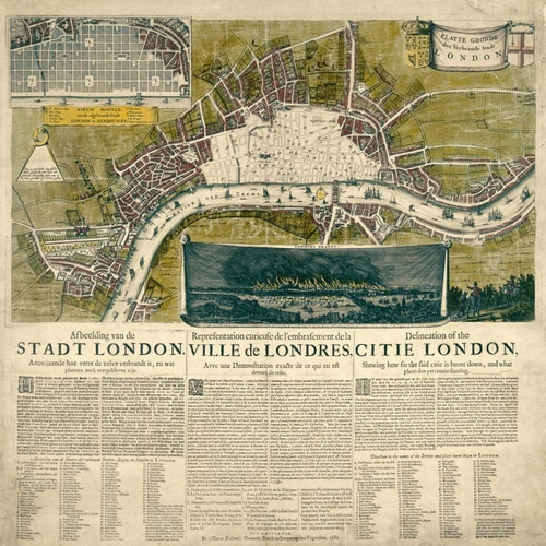 Map of London, 1666