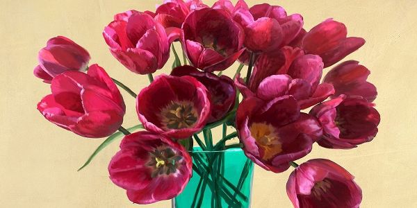 Red Tulips in a Glass Vase (detail)