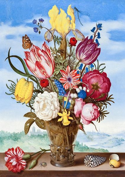Bosschaert, Ambrosius the Elder 아티스트의 Bouquet of Flowers on a Ledge 작품