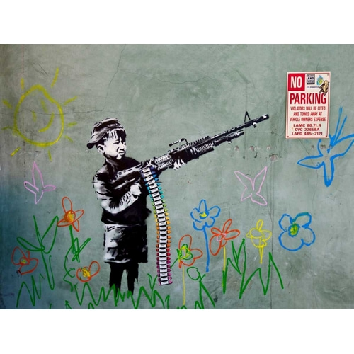 Westwood Los Angeles-graffiti attributed to Banksy