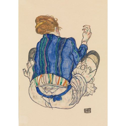 Schiele, Egon 아티스트의 Seated Woman-Back View 작품