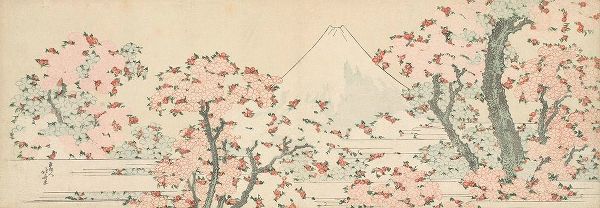 Hokusai, Katsushika 아티스트의 Mount Fuji with Cherry Trees in Bloom작품입니다.