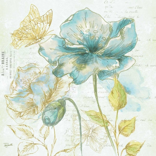 Watercolor Flower Sketch Blue II