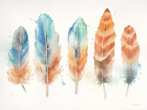 Watercolor Feathers Landscape