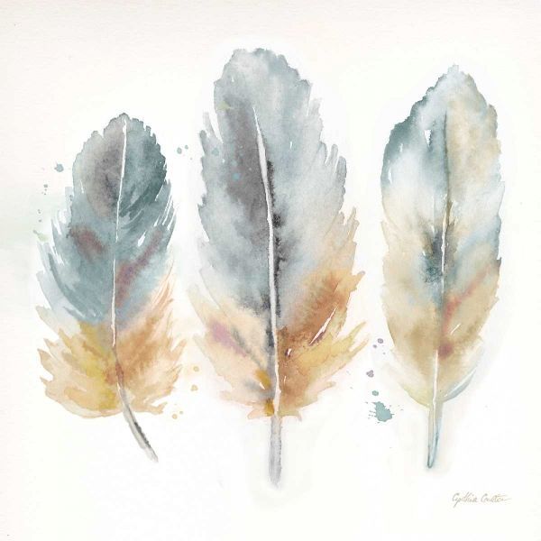 Watercolor Feathers Neutral I