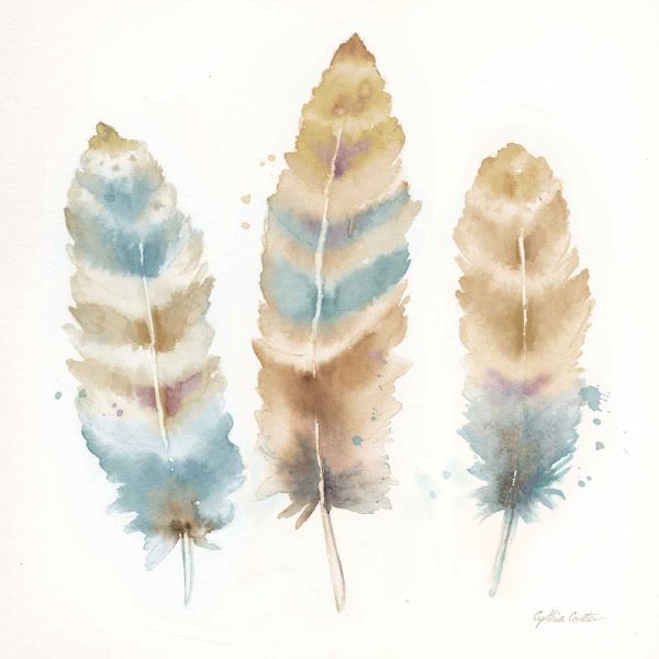 Watercolor Feathers Neutral II