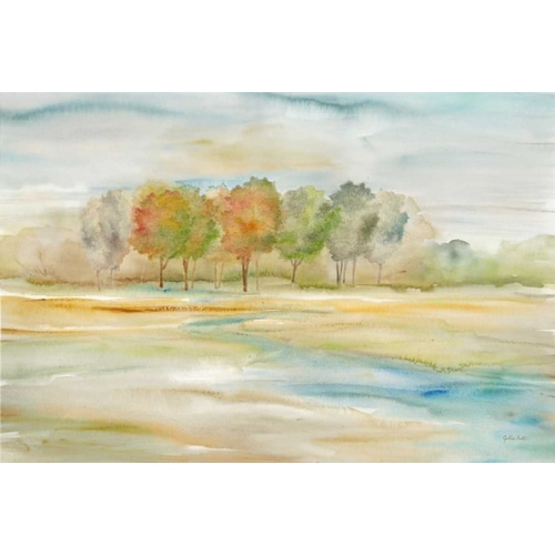 Watercolor Landscape with trees