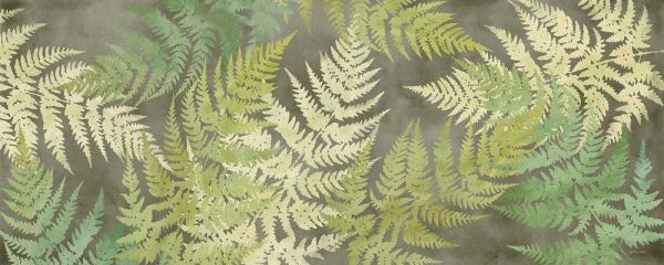 Majestic Ferns on Gray Panel