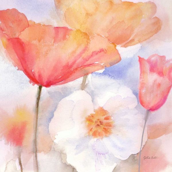 Watercolor Poppy Meadow Pastel I