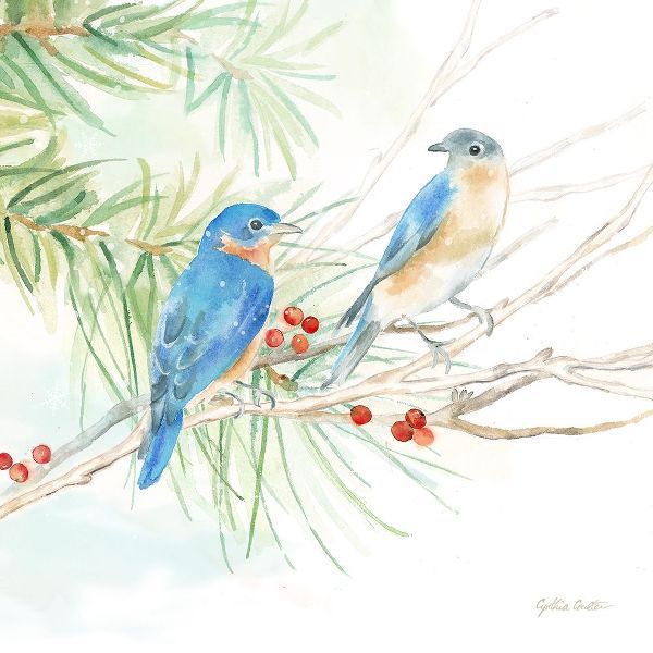 Winter Birds III Bluebirds