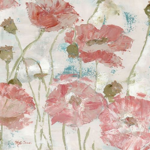 Poppies in the Wind Blush Square