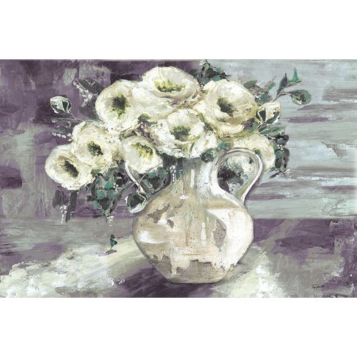White Flowers in Pottery Pitcher