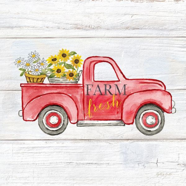 Farmhouse Stamp Red Truck