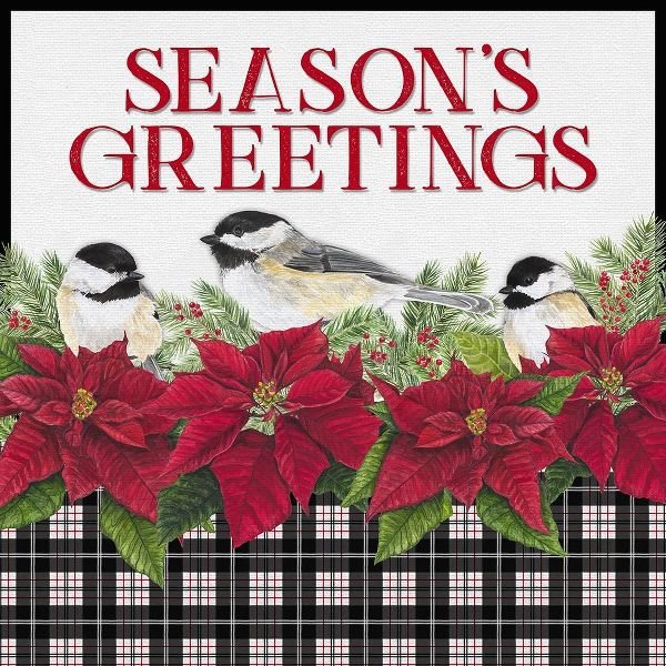 Reed, Tara 아티스트의 Chickadee Christmas Red IV Seasons Greetings 작품