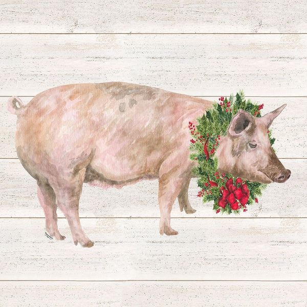 Reed, Tara 아티스트의 Christmas on the Farm IV-Pig 작품