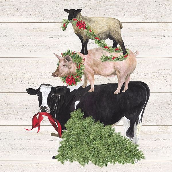 Reed, Tara 아티스트의 Christmas on the Farm VI-Trio Facing left 작품