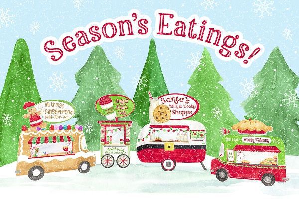 Reed, Tara 아티스트의 Food Cart Christmas-Seasons Eatings 작품