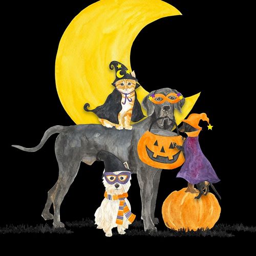 Reed, Tara 아티스트의 Fright Night Friends II-Dog with Pumpkin 작품