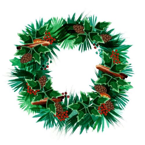 Northern Lights 아티스트의 Christmas Hinterland V-Wreath 작품