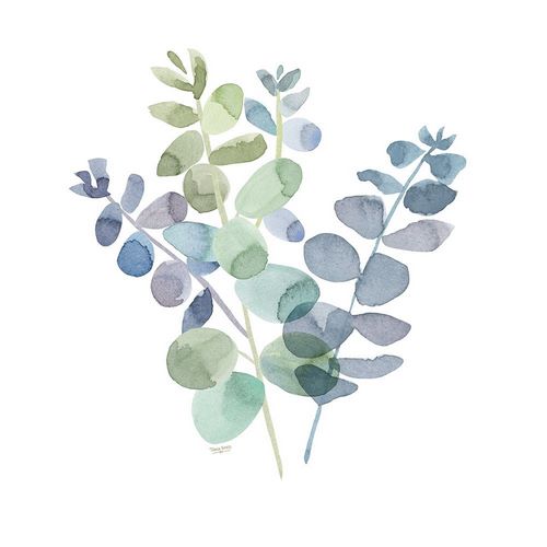 Natural Inspiration Blue Eucalyptus on White II