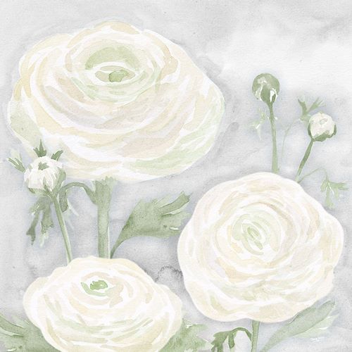 Peaceful Repose Floral on Gray I