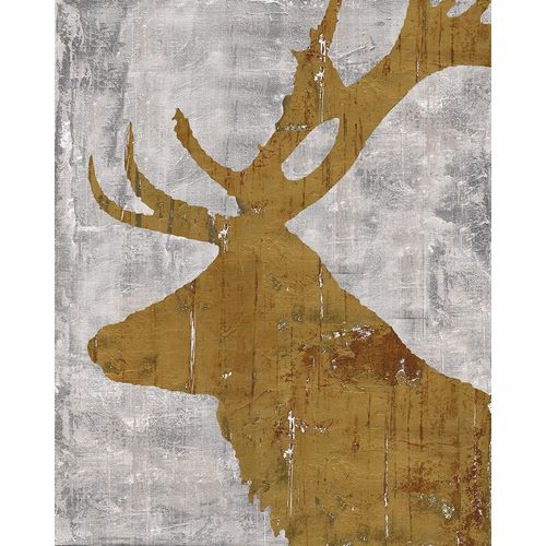 Rustic Lodge Animals Deer on Grey