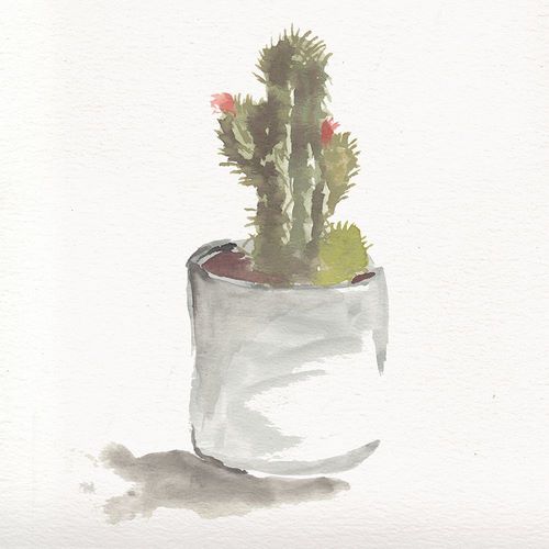 Watercolor Cactus Still Life II