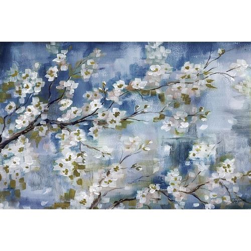 Cherry Blossoms Branch Blue and White landscape