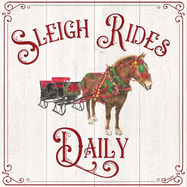 Reed, Tara 아티스트의 Vintage Christmas Signs V-Sleigh Rides 작품