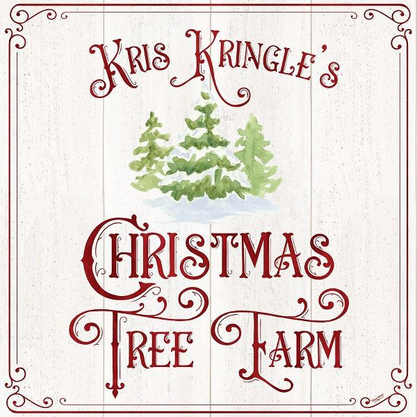 Reed, Tara 아티스트의 Vintage Christmas Signs VI-Tree Farm 작품