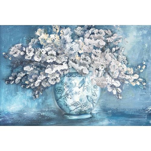 Cherry Blossoms in Chinoiserie Ginger Jar white