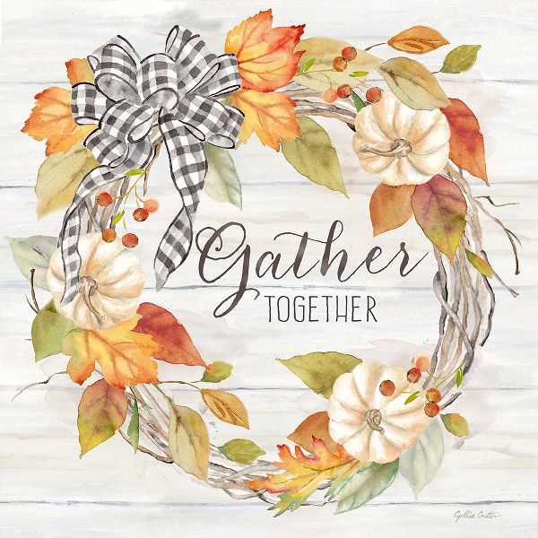 Coulter, Cynthia 아티스트의 Pumpkin Patch Wreath I-Gather 작품