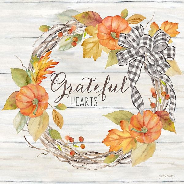 Coulter, Cynthia 아티스트의 Pumpkin Patch Wreath II-Grateful 작품
