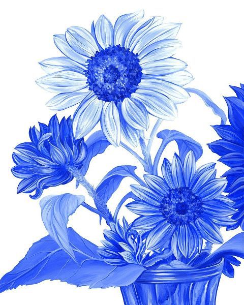 China Sunflowers blue II