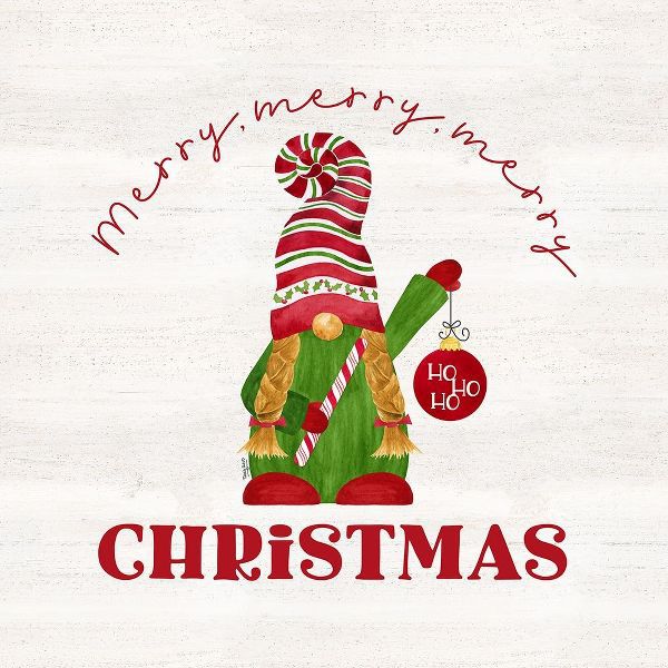 Reed, Tara 아티스트의 Gnome for Christmas Sentiment VI-Merry Christmas 작품