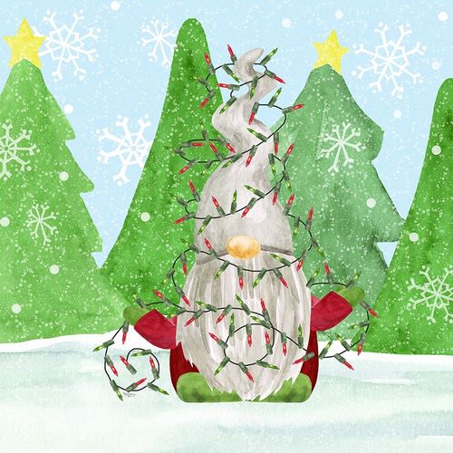 Reed, Tara 아티스트의 Gnome for Christmas blue III-Gnome Lights 작품