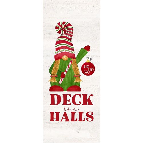 Reed, Tara 아티스트의 Gnome for Christmas Sentiment vertical I-Deck the Halls 작품