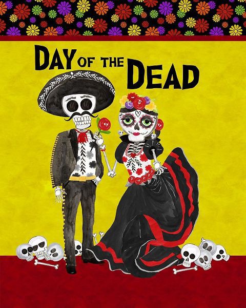 Reed, Tara 아티스트의 Day of the Dead portrait V-Sugar Skull Couple 작품