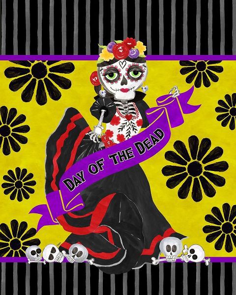 Reed, Tara 아티스트의 Day of the Dead portrait IX-Woman with banner 작품